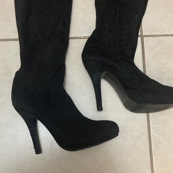 Black Over-the-Knee Boots - Picture 2 of 9